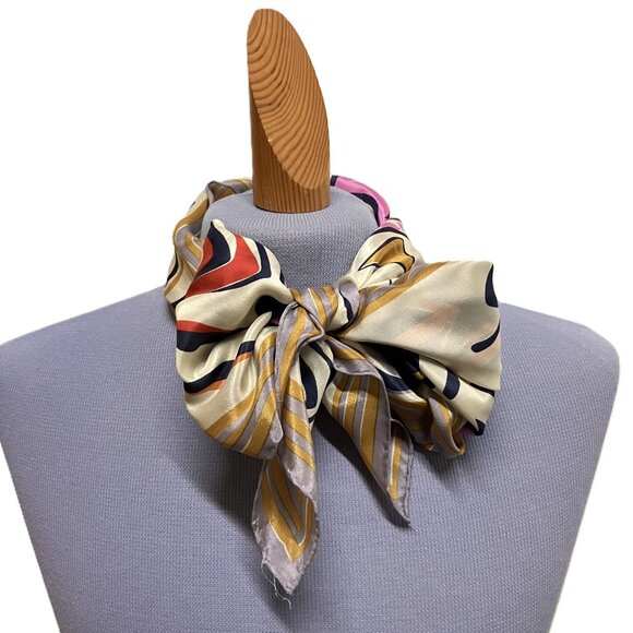 Patrick Stoffel Silk Square Bandana Scarf Celestial Print VintageHair Neck Head - Picture 8 of 9